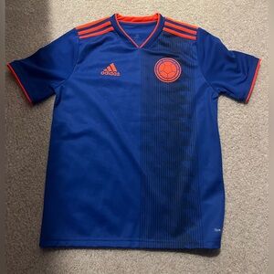 Adidas Blue Jersey with Orange Trim Boys Large